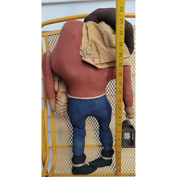 Creepy Primitive Folk Art Doll 22" Handmade Painted Fabric Halloween Decor - Picture 6 of 11